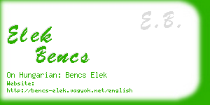 elek bencs business card